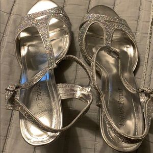 Sparkly T-Strap peep toe Heels